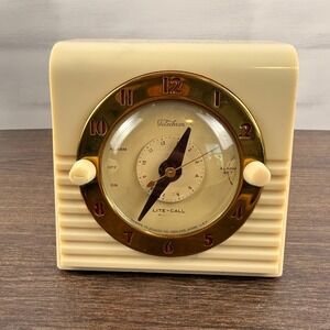 Telechron 8H57 Lite-Call Alarm Clock Lamp Control 1940s Working